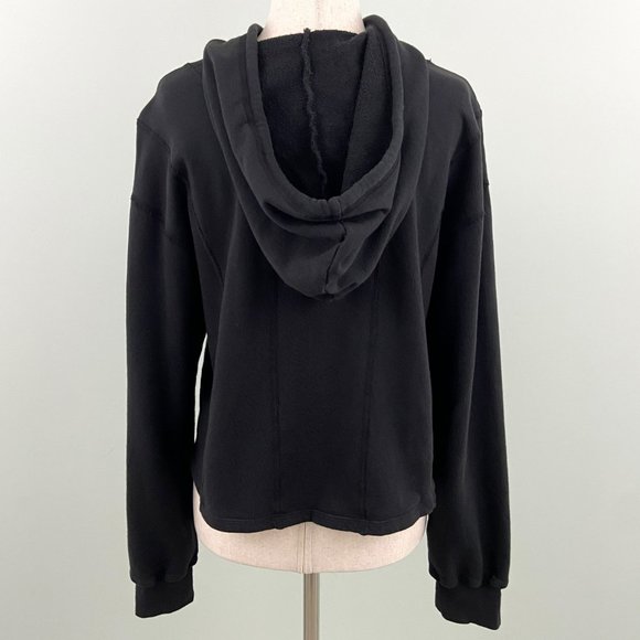 🌸SOLD🌸 NWT NUX | Seams Great Black Long Sleeve Cropped Sweatshirt Hoodie Large - Picture 7 of 9